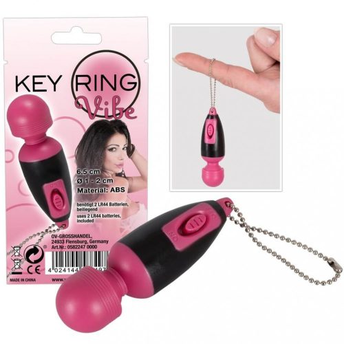 Key Ring - mini masszírozó vibrátor (fekete-pink)