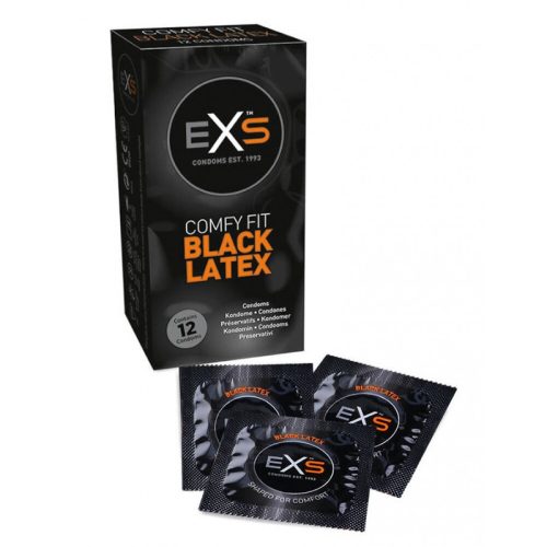 EXS Black - latex óvszer - fekete (12 db)