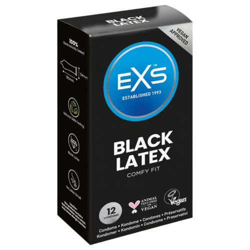 EXS Black - latex óvszer - fekete (12 db)