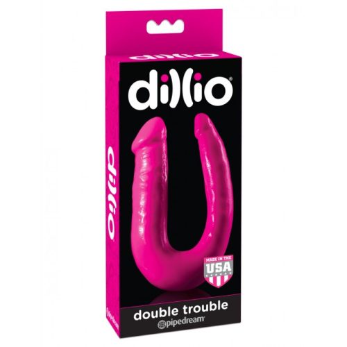 Pipedream -  Dillio Double Trouble U-alakú Valósághű Dildó Pink