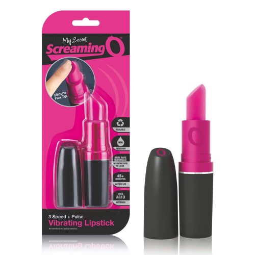 SCREAMING LIPSTICK - Rúzs vibrátor - fekete, pink