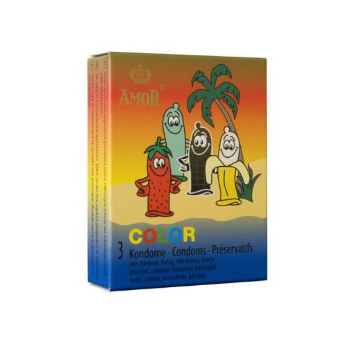 AMOR Color- 3 DB Színes óvszer