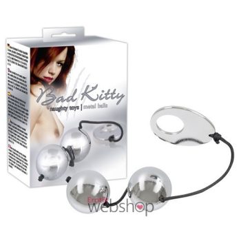   Bad Kitty Heavy Metal Balls - Fém, intimtornára is alkalmas kéjgolyó, hüvely-súlyokkal 