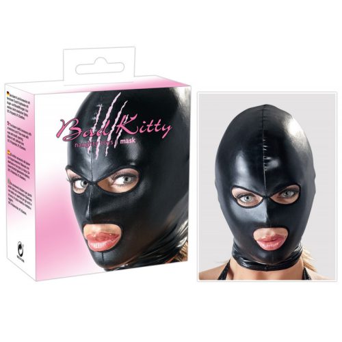 Bad Kitty Mask Black 2 - Fényes bdsm maszk