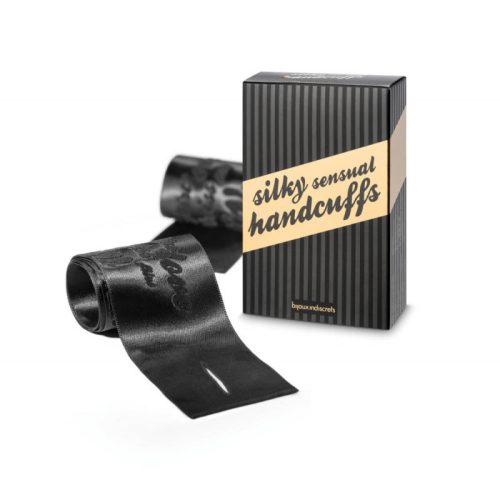 Bijoux Indiscrets Silky Sensual Handcuffs - Fekete, selymes kötöző