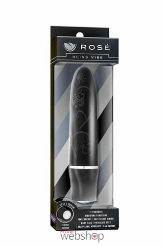 Blush - Rose Bliss Vibe Black - Fekete, g-pontos, vízálló mini rúdvibrátor