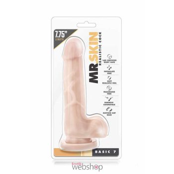   Blush - Mr.Skin Realistic Cock Basic 7 - Élethű, letapasztható dildó 18 cm