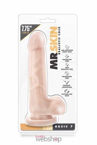 Blush - Mr.Skin Realistic Cock Basic 7 - Élethű, letapasztható dildó 18 cm