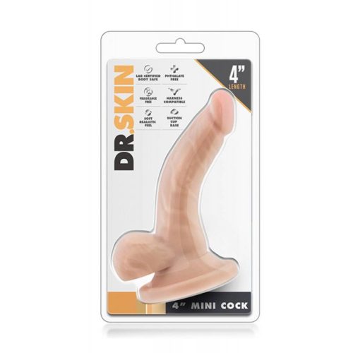 Blush Dr. Skin 4 inch Mini Cock Beige - Mini, realisztikus dildó 12 cm.