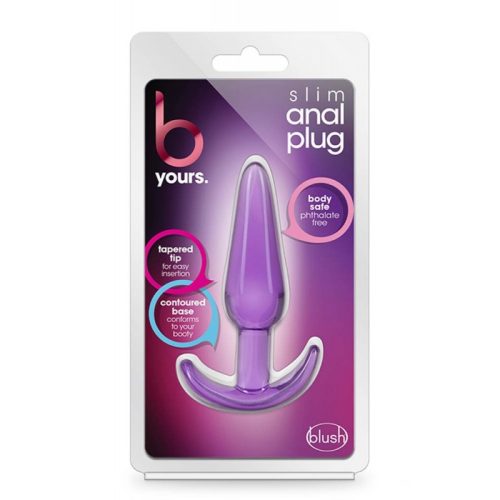 A Blush - B YOURS SLIM ANAL PLUG - Hipoallergén, bőrbarát lila análdugó szexi ajándék valentin napra