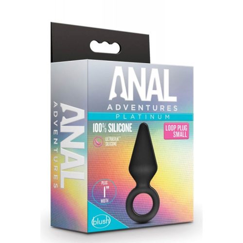 ANAL ADVENTURES LOOP PLUG - SMALL- Fekete anál dugó S-méretben