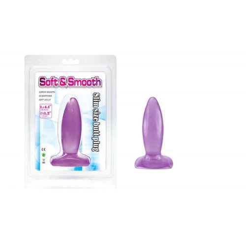 Charmly Soft & Smooth Slim Size Butt Plug Purple- Zselés anál tágító