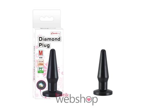 Charmly Toy Diamond Plug Medium - Anal Plug M - Fekete análdugó