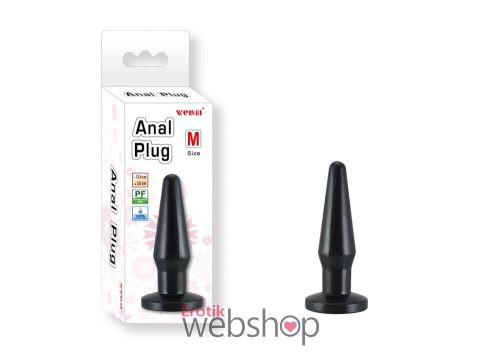 Charmly Toy - Anal Plug M - Fekete análdugó 