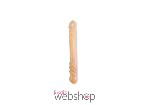 Charmly Toy Double Dong 10" Flesh- Flexibilis, testszínű, kétvégű dildó