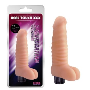   Chisa Novelties - 7.5 inch Vibrating Cock No.02 - Bőrszerű, rugalmas anyagú vibrátor 19 cm.