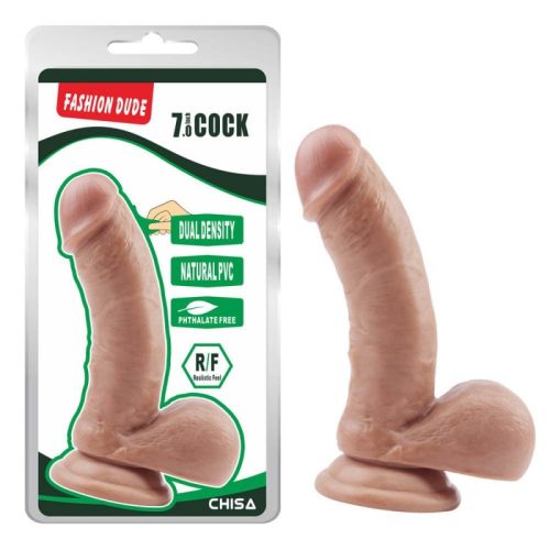 Fashion Dude 7 inch Cock Flesh - Herés, vízálló, letapasztható dildó