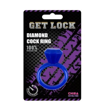  Chisa Diamond Cock Ring Blue - Kék péniszre helyezhető gyűrű