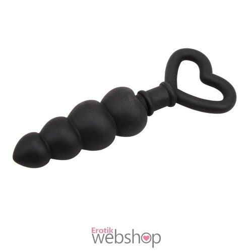 A Chisa Novelties Beaded Luv Probe Plug fekete szilikon análdugó izgatóan vastag szexjátékszer.