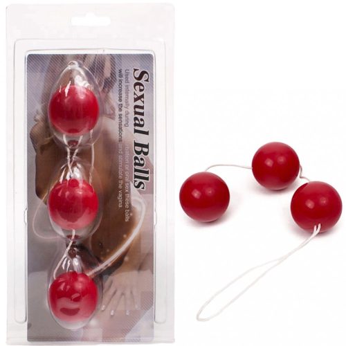 Debra - 3db-os gésagolyók haladóknak puha latexbevonattal, piros