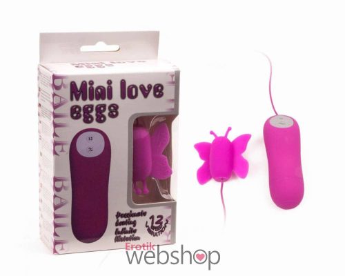 Mini Love Eggs- Pillangó formájú, rózsaszín,  távirányítós izgató