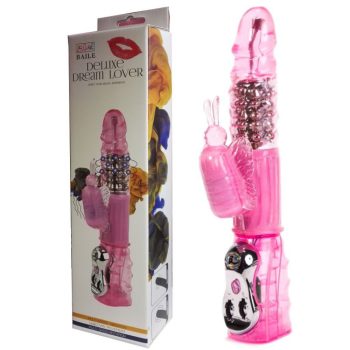   Multi Speed Vibrator Pink 3 - Rugalmas, zselés vibrátor 2 motorral