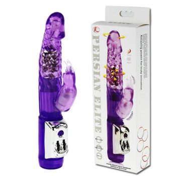   Rabbit Vibrator Purple - Happy Angel - Fémgyöngyös, G-pontosos, forgófejes vibrátor