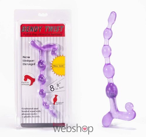 A Debra - Bendy Twist Anal Beads - Lila análsor, 5 eltérő méretű golyóból szexi segédeszköz.