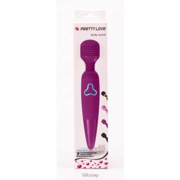   Pretty Love Body Wand Purple -Lila, kompakt kivitelű masszírozó, vízálló Wand, LED-es kezelőgombokkal