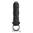Pretty Love Penis Sleeve With Ball Strap- Kétágú, vibrátoros péniszköpeny