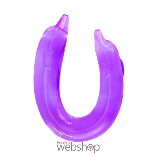 Double Dolphin Purple-  Delfines kétvégű dildó ( lila )