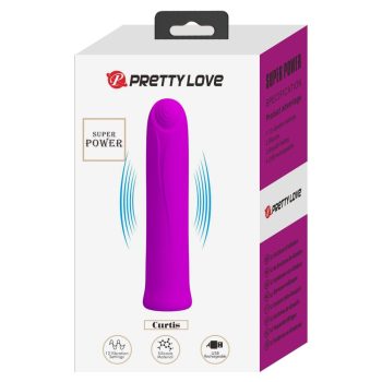   Pretty Love Curtis Purple – mini vibrátor 12 rezgésfunkcióval, memóriafunkcióval