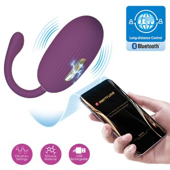   Pretty Love Doreen Purple appvezérelt vibrátor – újratölthető elektromos stimulációs vibrátor