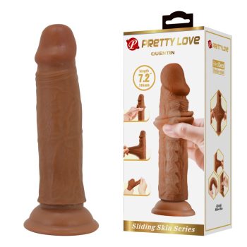   Pretty Love Quentin Brown - bőrszerű tapintású, rugalmas anyagból készült dildo
