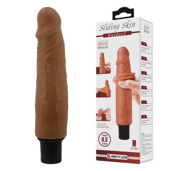   Sliding Skin Waldorf - állítható rezgésű vibrátor, bőrszerű tapintású anyagból