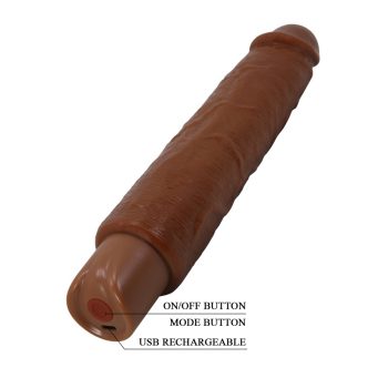   Pretty Love Soren Brown – újratölthető realisztikus vibrátor TPE anyagból, 25,2 cm