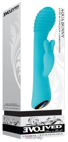 Evolved Aqua Bunny- G-pontos, csiklóizgatós, vízálló vibrátor ( türkiz )