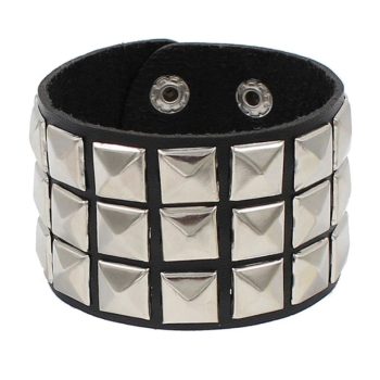   EWtoys - Állítható méretű, 3 sor szegeccsel kirakott, karkötő