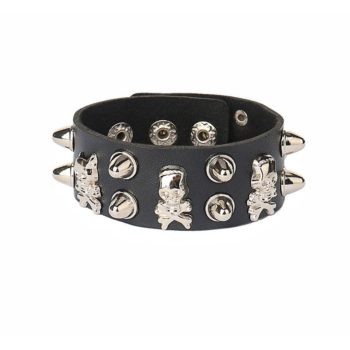 EwToys - Halálfejes karkötő 2sor szegeccsel