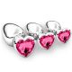 EWToys Diamond Plug  - Ezüst análdugó, rózsaszín, szív alakú kővel XXS/XS/S/M/L