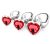 EWToys Diamond Plug - Ezüst análdugó, piros, szív alakú kővel XXS/XS/S/M/L