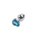 EWToys Diamond Plug S - Ezüst análdugó, kék, szív alakú kővel ( S-es )