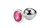 EWToys Diamond Plug  - Ezüst análdugó, rózsaszín, kör alakú kővel XXS/XS/S/M/L