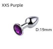 EWToys Diamond Plug XXS - Ezüst análdugó, lila, kör alakú kővel 