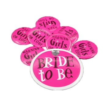 EwToys - Rózsaszín, lánybúcsú kitűző 8 db./csomag