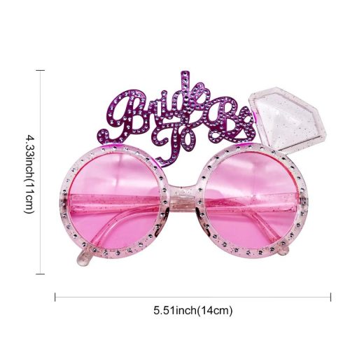 EwToys - rózsaszín - Bride To Be Szemüveg, Szemdíszítő fotó kellék- Leánybúcsú kellék