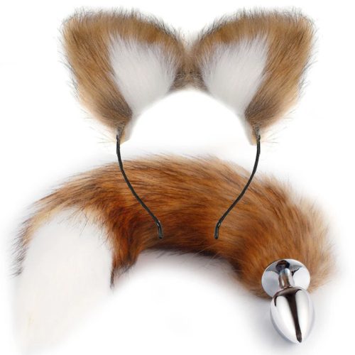 EwToys - Foxi szett - Análdugó rókafarokkal és róka fülekkel 