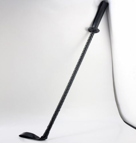 EwToys - Műbőr, fekete paskolásra alkalmas lovaglópálca 71 cm