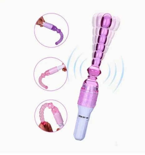 EwToys - Zselés, rózsaszín vibrátoros análsor