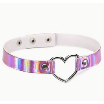   EwToys - Cosmos Bondage állítható szíves fényvisszaverős nyakörv